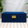 Maison Scarlett - Coffret à bijoux Louise velours côtelé marine